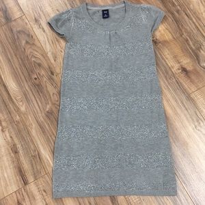 GAP Grey and silver striped girls knit dress